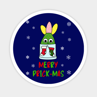 Merry Prick Mas - Hybrid Cactus In Christmas Themed Pot Magnet